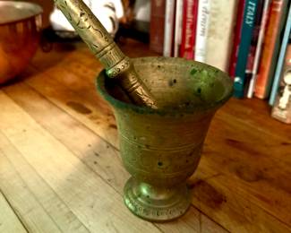 Solid Brass Pharmacy Mortar Pestle