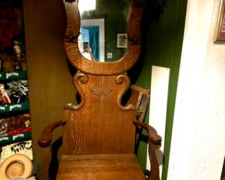 Oak Hall Seat Hat/Coat Rack