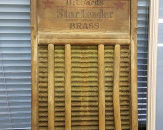 Vintage Richards Star Leader Brass Washboard