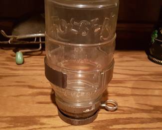 Vintage Folgers Coffee Dispenser Jar With Metal Base & Lid