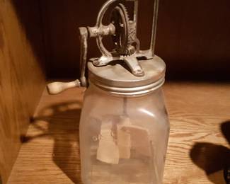 Antique Dazey Butter Churn No. 40 Hand Crank Glass Jar