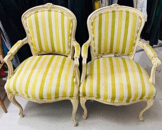 Pair of French Chenille Chairs