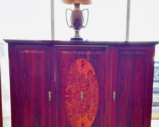  Walnut and burled walnut cabinet custom hand made by San Antonio Custom instrument airplane panel carpenter.  