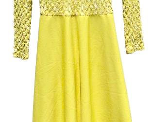 VINTAGE 7OS Lemon Yellow Maxi