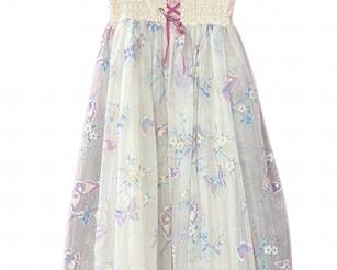 Flocked Butterfly 60s Gown