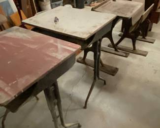 Vintage school desks
