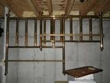 Brass bed.