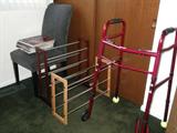 Shoe racks & walker.
