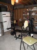 Weight bench & exercise bike.