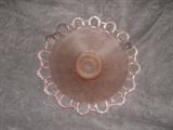 Pink Campher glass open lace bowl