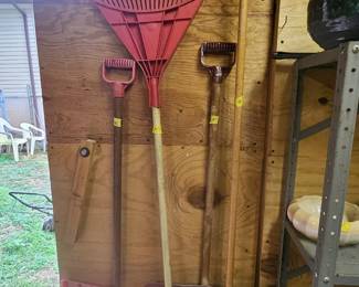 Yard tools and snow shovels