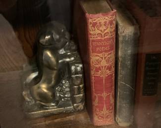 Bookends and vintage books