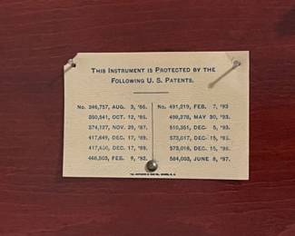 Symphonion music box patent info - late 1800s