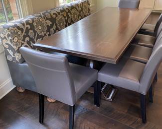 Set of 6 Leather Crate & Barrel Dining Chairs $900