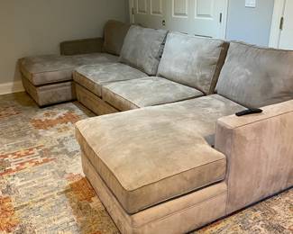 Sofa with Chaise lounge 137" W x 67" D (Chaise)  x 33" D $750