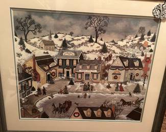 Christmas on Village Square by Linda Nelson 1989