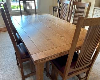 Stickley Table and 6 Chairs (draw leaf)