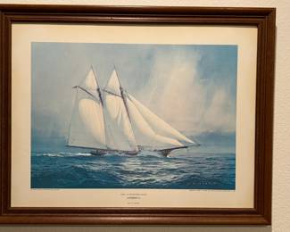 Framed Artwork Print: Ship Sailing Yacht 