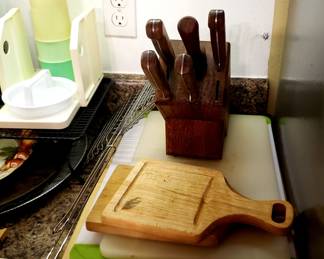 Cutting boards, knife block