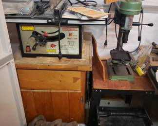 Table saw, drill press