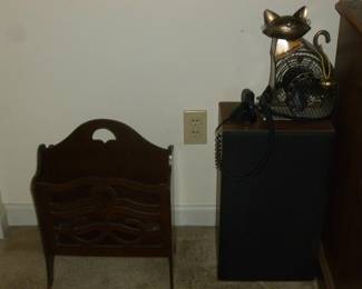 magazine rack, cat fan