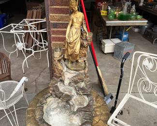 lamp fountain in garage 