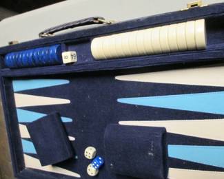rare blue backgammon set