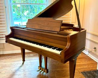 $2000; Kimball baby grand piano with upholstered storage bench; piano: 58x11x41