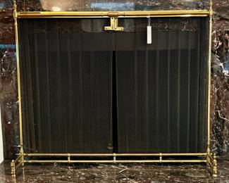 $60; brass fireplace screen (flat, must lean against hearth); 40x5x35