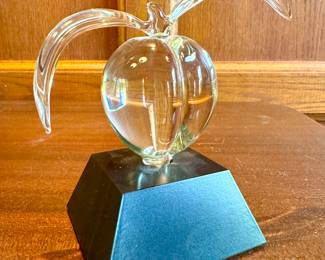 $100; Frabel Studio peach sculpture on base; 6x4x6