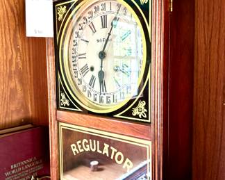 $80; Seth Thomas Regulator wall clock; 14x6x27