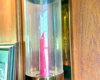 $150 each (2 available); brass and glass wall sconce.