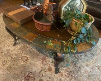 Incredible Slab Stone Crafted Coffee Table