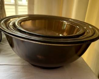 Pyrex Amber Mixing Bowls