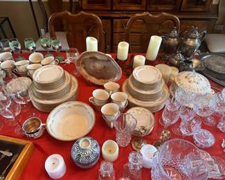 Lenox Chesapeake Fine Dinnerware, two full sets of service for 8 plus a large serving bowl and five bonus dinner plates