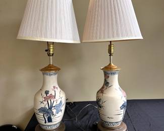 Murray Feiss Crackle Porcelain Table Lamps