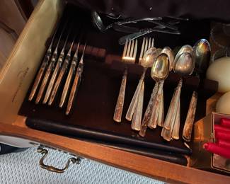 American Drew China Cabinet with Silverware