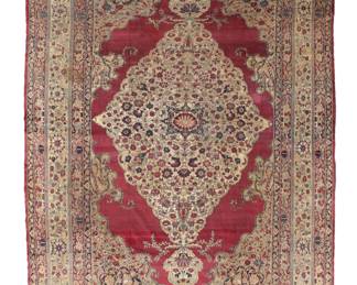 Antique Persian Lawar Kerman circa 1920 size 10 by 15.5 ft 
$1475