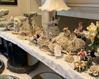 Lovely Dresden pieces and platform mirrors 