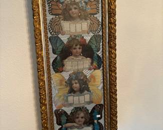 1902 rare calendar that has been disassembled and framed.