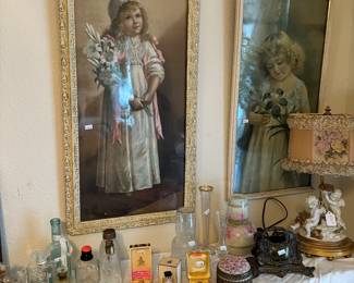 Collectibles assortment, and wall pictures. 