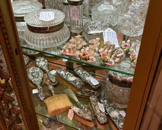 Cut glass and sterling silver items