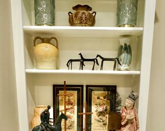 Statuary, glassware and pottery