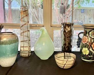 Art glass and porcelain vases