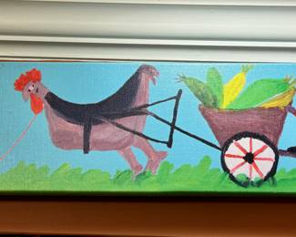 Clementine Hunter giclee’ Chicken Haulong Cotton 11/200