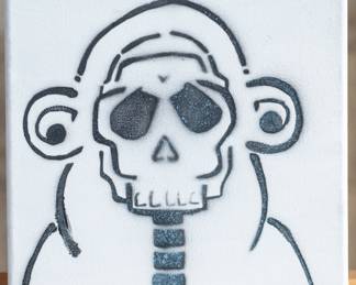 "Skull Monkey" original artwork on canvas by listed artist, Randy Jones. Signed and dates by the artist. Better known in the art world as JonezyArtwork, Jones has been creating artwork since the 1990s and started exhibiting his work in galleries all over the world in early 2004. To date, Jones has sold over 1,000 paintings.