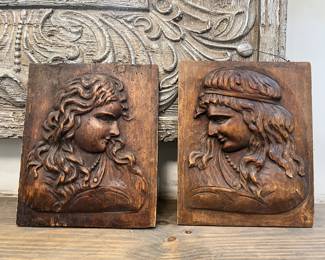 Antique carved French wood panels.