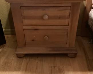Two drawer white pine nightstand