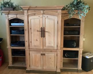 Extremely nice three piece white pine cabinet