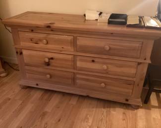 Six drawer white pine dresser
